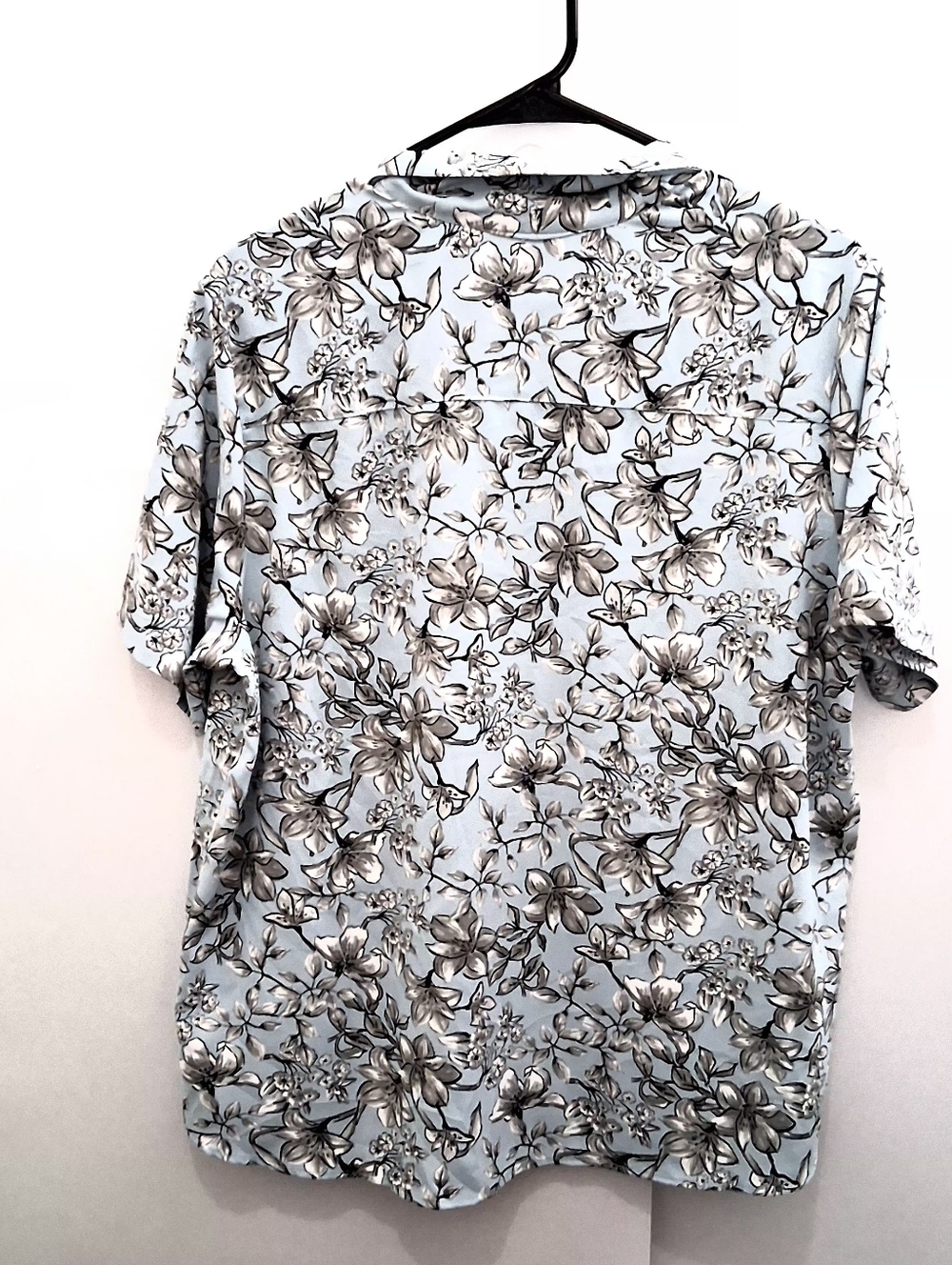 NATIONAL Light Blue Floral Hawaiian Women Shirt SIZE XL - Picture 2 of 6